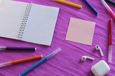 Multicolored stickers space for notes