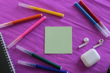 Multicolored stickers space for notes