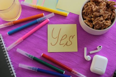 Multicolored stickers space for notes