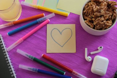 Multicolored stickers space for notes