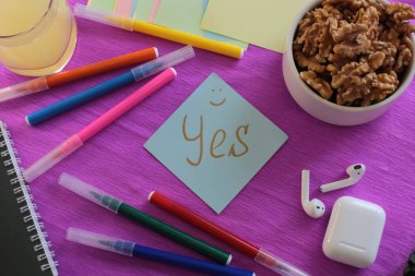 Multicolored stickers space for notes