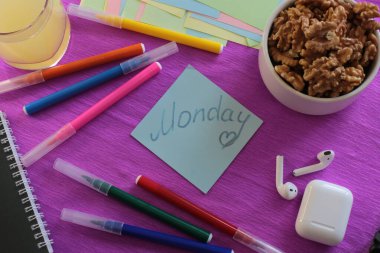 Multicolored stickers space for notes