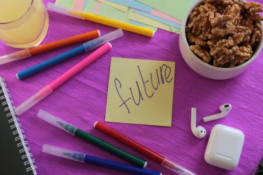 Multicolored stickers space for notes