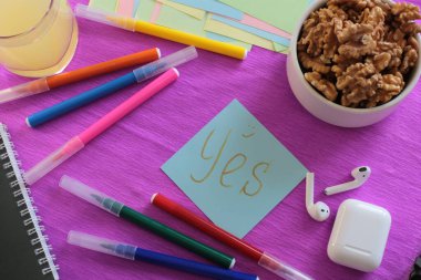 Multicolored stickers space for notes