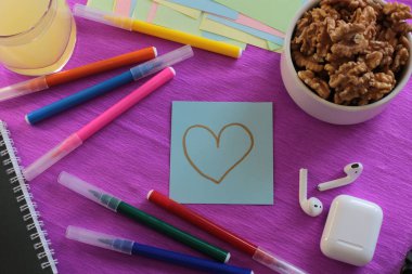 Multicolored stickers space for notes