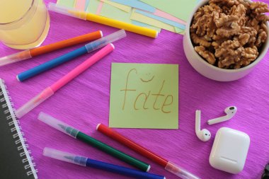 Multicolored stickers space for notes