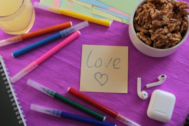 Multicolored stickers space for notes