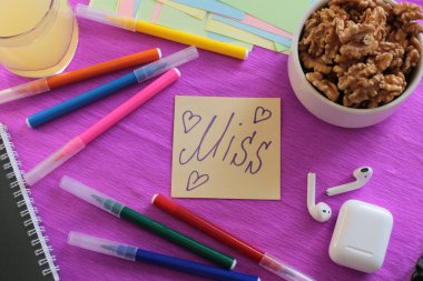 Multicolored stickers space for notes