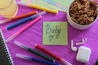 Multicolored stickers space for notes