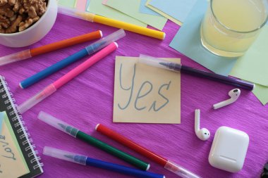 Multicolored stickers space for notes