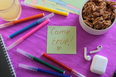 Multicolored stickers space for notes