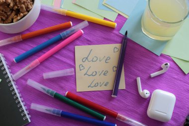 Multicolored stickers space for notes