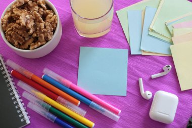 Multicolored stickers space for notes