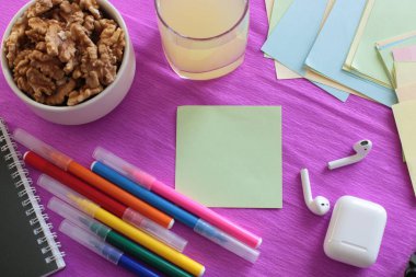 Multicolored stickers space for notes