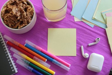 Multicolored stickers space for notes