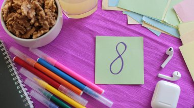 Multicolored stickers space for notes