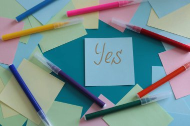 Multicolored stickers space for notes