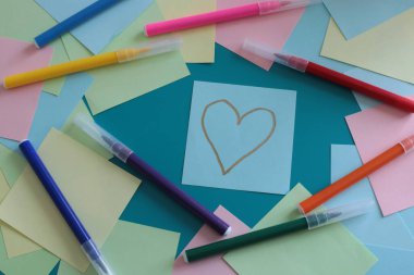 Multicolored stickers space for notes