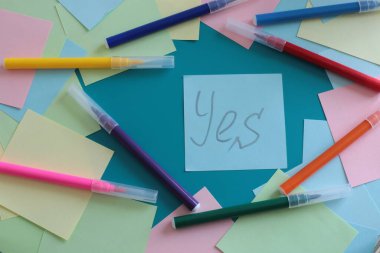 Multicolored stickers space for notes