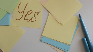 Multicolored stickers space for notes