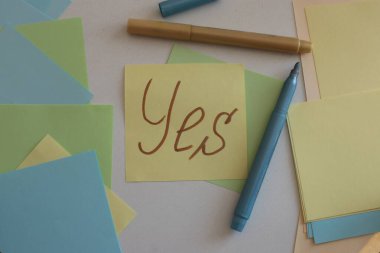 Multicolored stickers space for notes