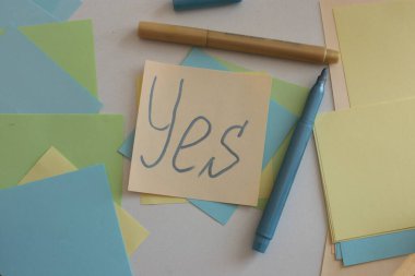 Multicolored stickers space for notes