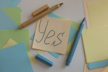 Multicolored stickers space for notes