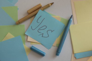 Multicolored stickers space for notes