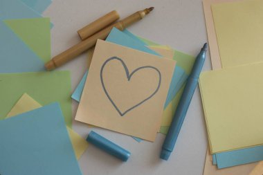Multicolored stickers space for notes
