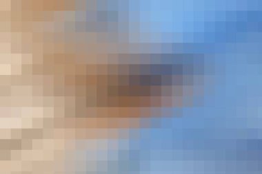 Parlak mavi renkli arka plan, çıplak çizim farklı pastel tonlarda