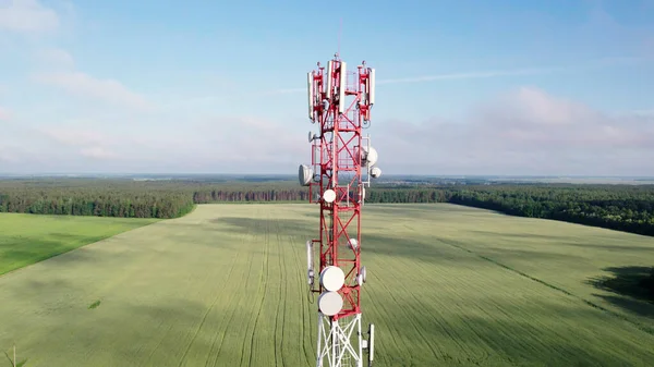 Aerial: communication tower in rural areas