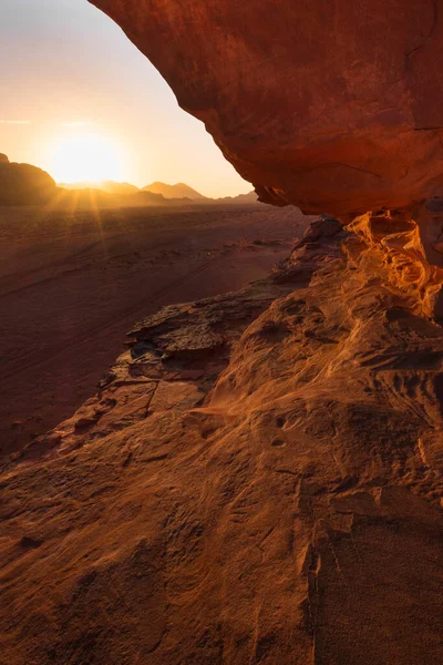 Wadi Rum Woestijn Zonsondergang Jordanië — Stockfoto