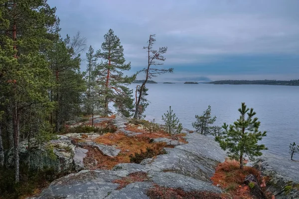 Lago Ladoga Con Islas Otoño — Foto de Stock