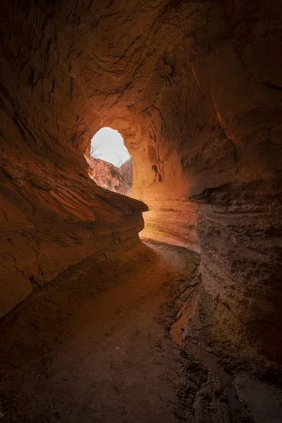 Natuurlijke Tunnels Grotten Rode Vallei Van Cappadocia Turkije — Stockfoto