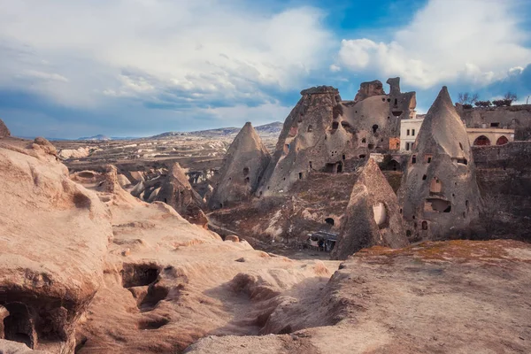 Ancient City Uchisar Dwellings Caves Cappadocia Turkey — Foto de Stock