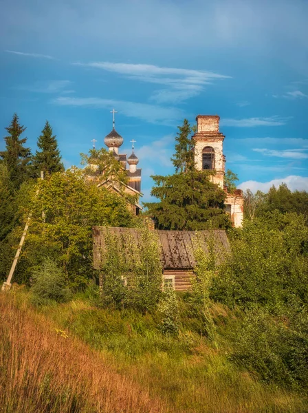 Epiphany Και Znamenskaya Εκκλησίες Στο Χωριό Paltoga Στην Περιοχή Vologda — Φωτογραφία Αρχείου