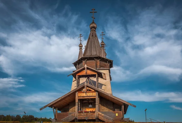 July 2021 Republic Karelia Povenets Settlement Russia Church Nicholas Made — Stock Photo, Image