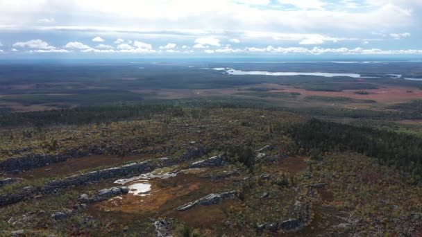 Occhio Montagna Mistica Vottovaara Carelia Durante Autunno Oro Paesaggio Settentrionale — Video Stock