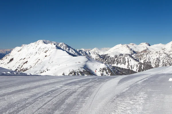 Prepared ski slope. Stock Image