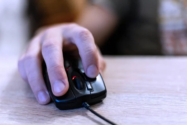 Male Hand Computer Mouse — Stock Photo, Image
