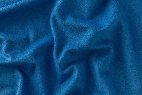 Tilikan Atas Permukaan Kerutan Bulu Biru Latar Belakang Tekstur — Stok Foto