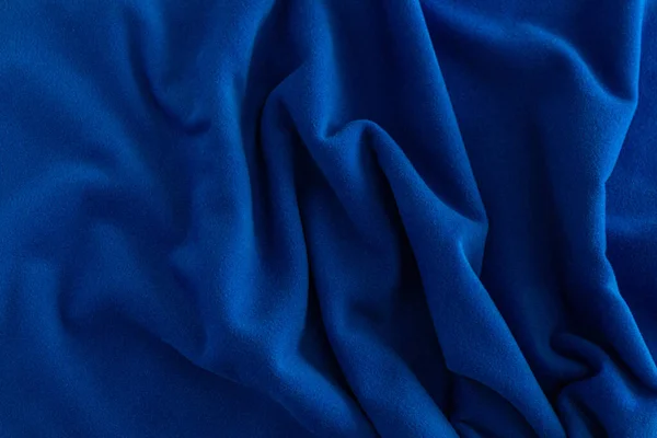 Tilikan Atas Permukaan Kerutan Bulu Biru Gelap Latar Belakang Tekstur — Stok Foto