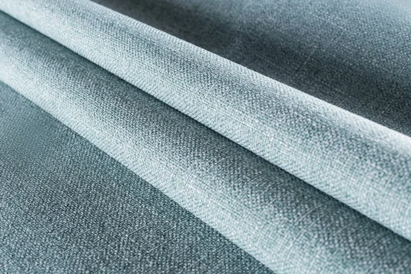 Tecido Estofamento Denso Azul Pálido Com Uma Textura Linho Dobras — Fotografia de Stock