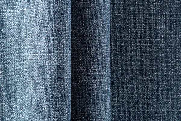 Tecido Estofamento Denso Azul Pálido Com Uma Textura Linho Dobras — Fotografia de Stock
