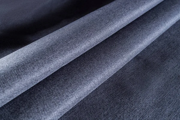Tecido Estofamento Denso Azul Escuro Cortinas Plissadas — Fotografia de Stock