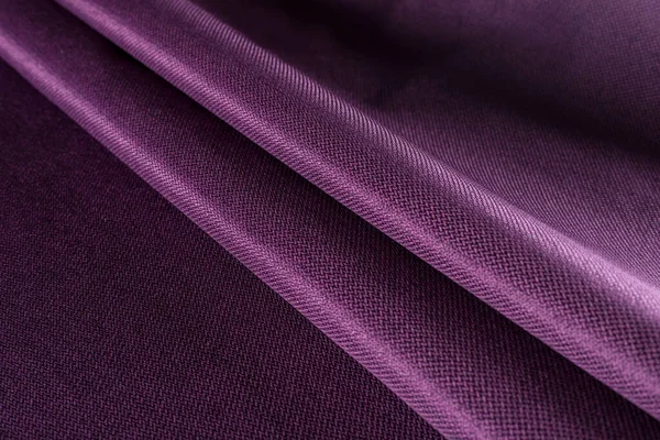 Dense Purple Upholstery Fabric Pleated Drape — Stock Photo, Image