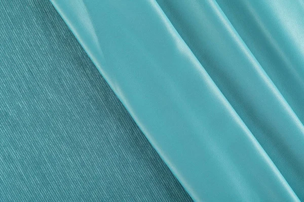 Tela Cortina Apagón Cielo Azul Plegado Pliegues Color Vista Superior — Foto de Stock