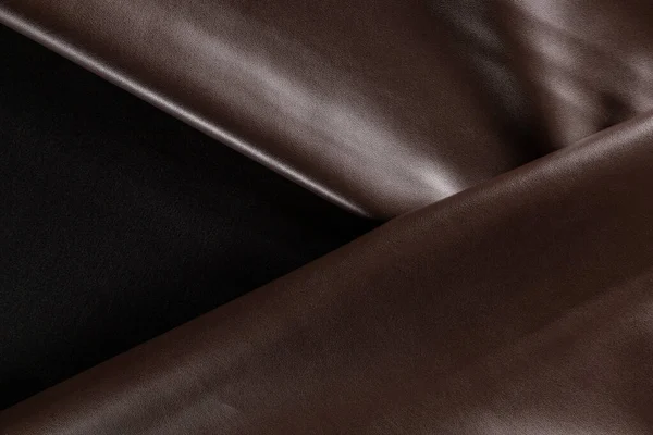 Surface Draped Eco Leather Sewing Clothes Dark Chocolate Color Royalty Free Stock Images