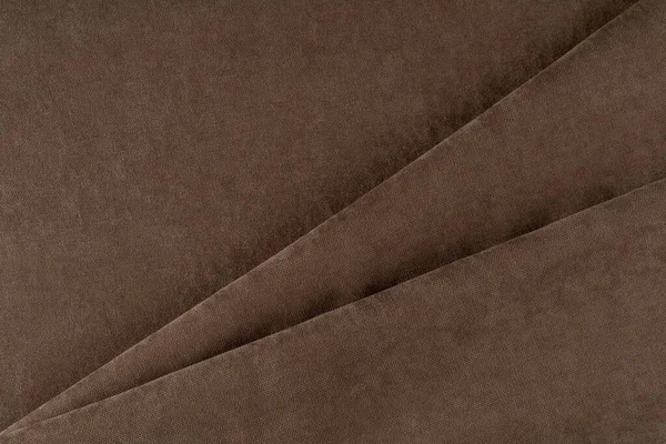 Curtain Fabric Dark Brown Canvas Folded Folds — Stock Photo, Image