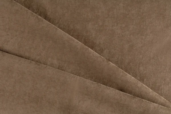 Curtain Fabric Light Brown Canvas Folded Folds — Stock Photo, Image